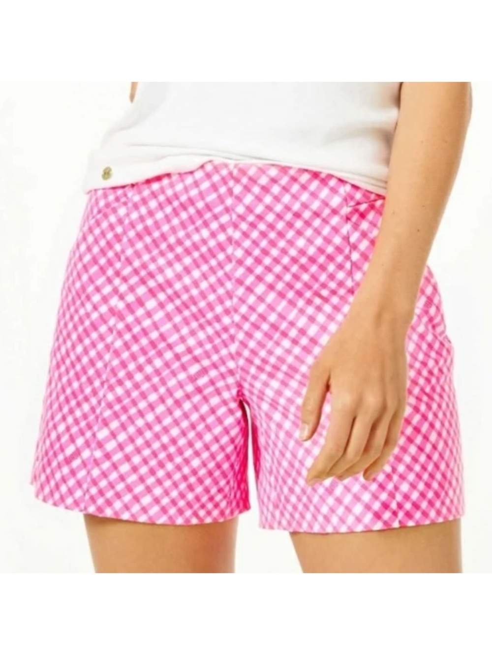 Lilly Pulitzer Pink Gingham Arabeth Stretch Shorts